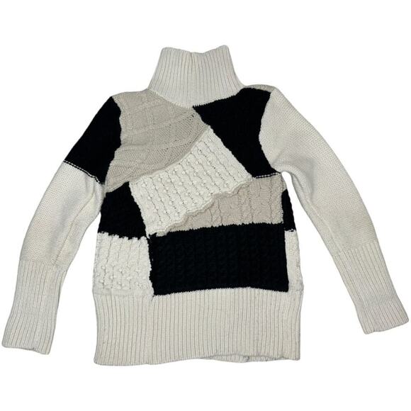 Dex (Zara) Chunky Knit Patchwork Sweater Medium - Picture 3 of 6
